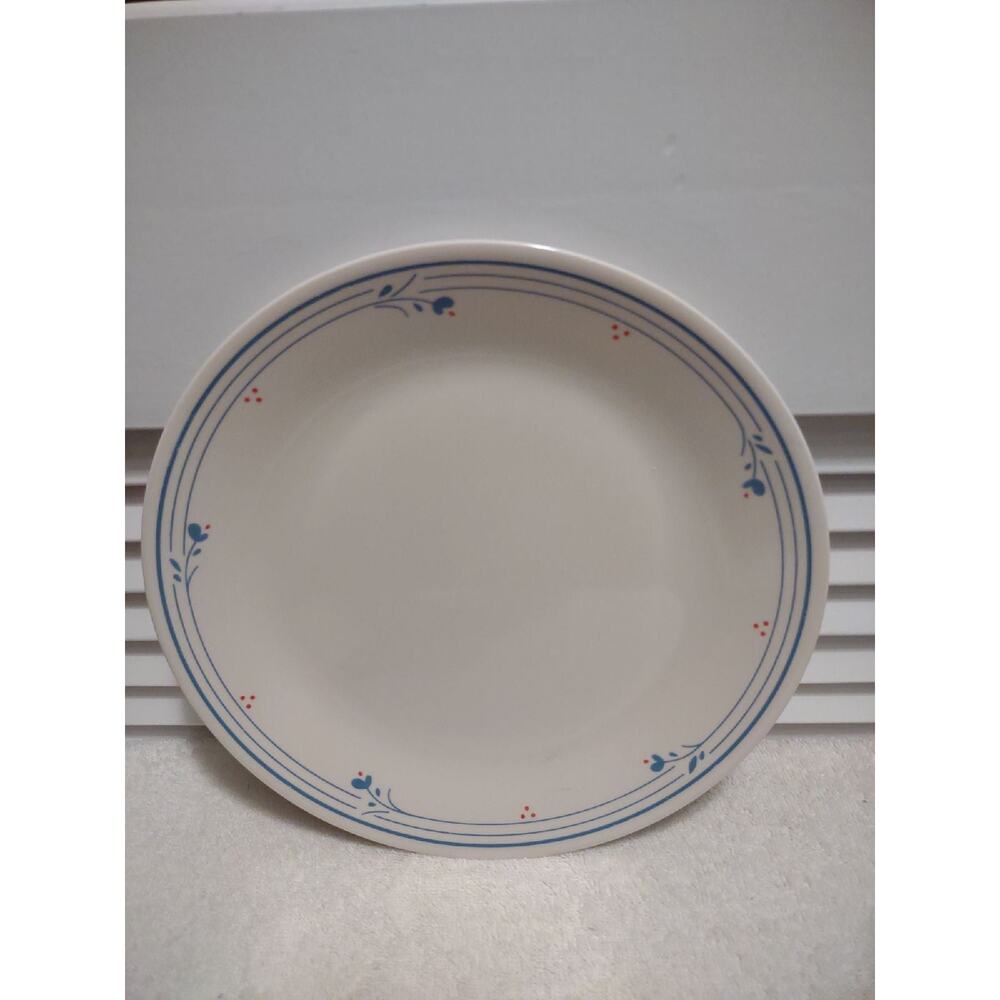 Corelle Country Violets floral blue rim Vitrelle 10.25" dinner plate only